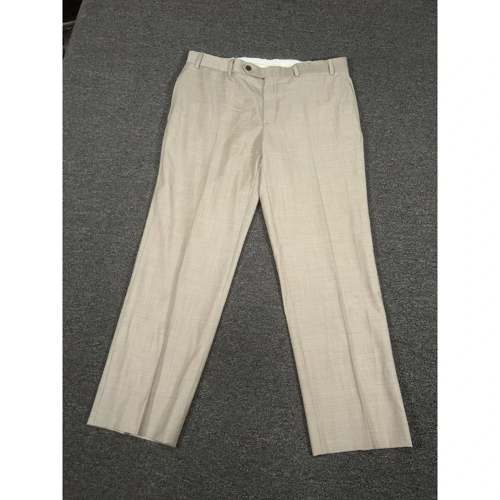 Brooks Brothers Explorer Fitzgerald 2 Piece Suit Mens 46L Pants 36x29 Wool Beige